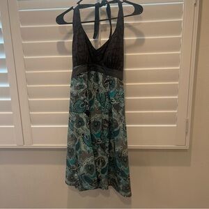 Athleta Black and Teal Midi Dress